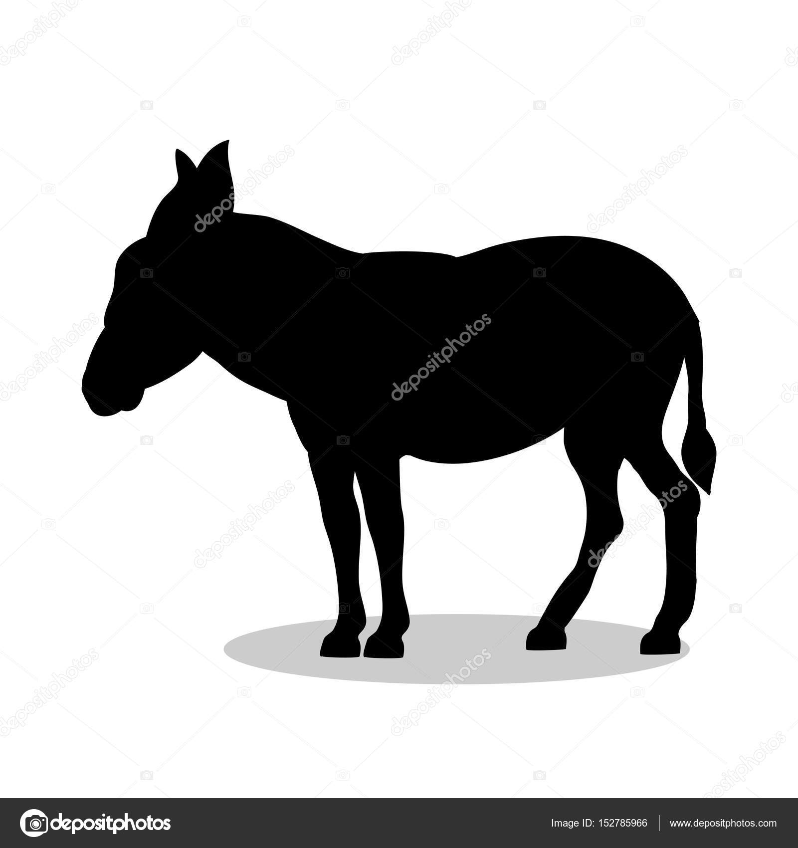 Download Donkey farm mammal black silhouette animal — Stock Vector © kozyrevaelena #152785966