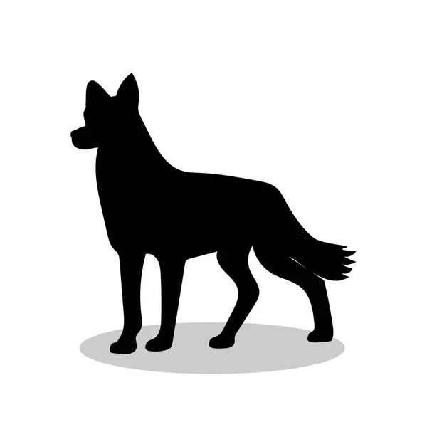 Hund pet schwarze Silhouette Tier — Stockvektor