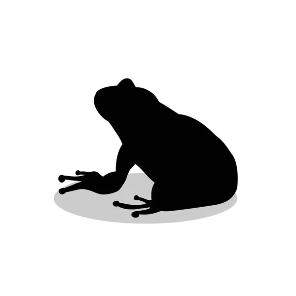 Frosch Amphibie schwarze Silhouette Tier — Stockvektor
