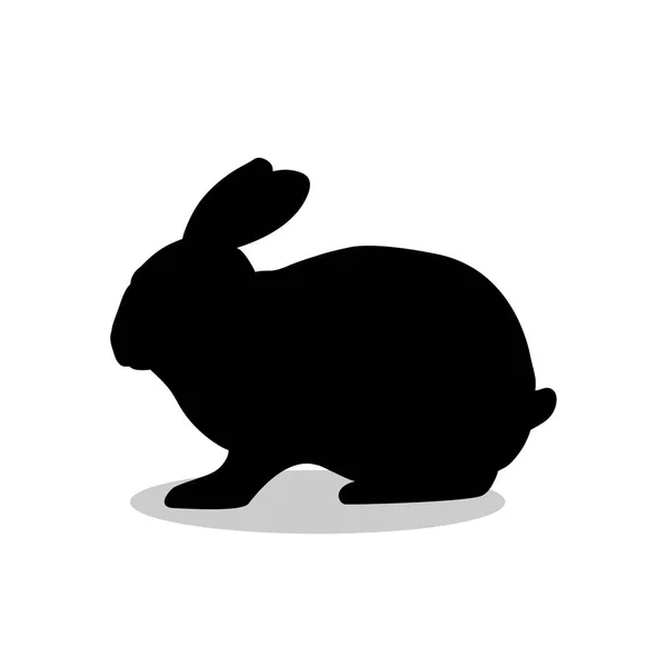 Conejito roedor silueta negro animal — Vector de stock