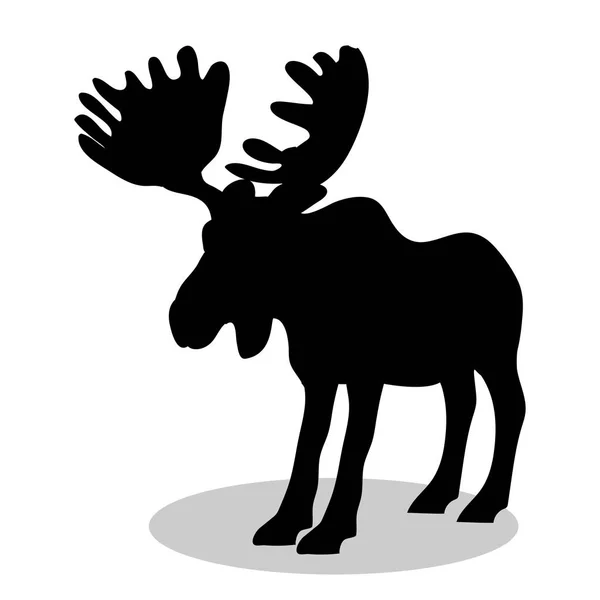 Elk ssak sylwetka czarny zwierząt — Wektor stockowy