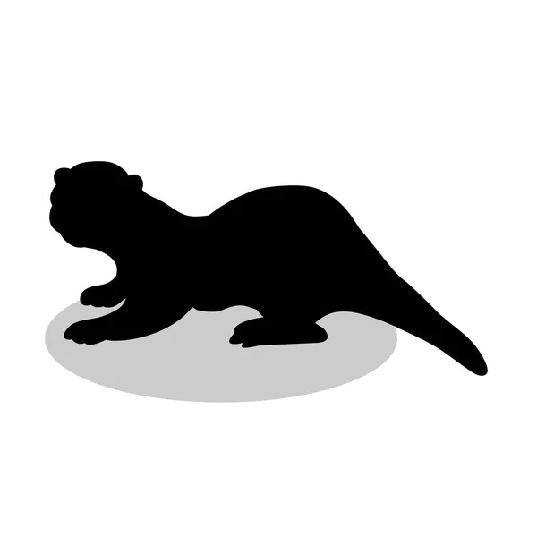 Otter mammal black silhouette animal — Stock Vector