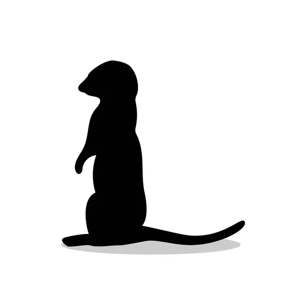 Gopher rongeur mammifère noir silhouette animal — Image vectorielle