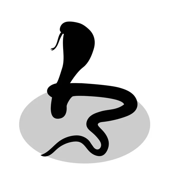 Cobra slang reptiel zwart silhouet dier — Stockvector