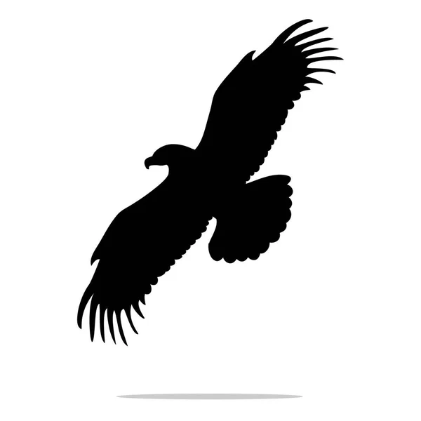 Águila pájaro silueta negro animal — Vector de stock