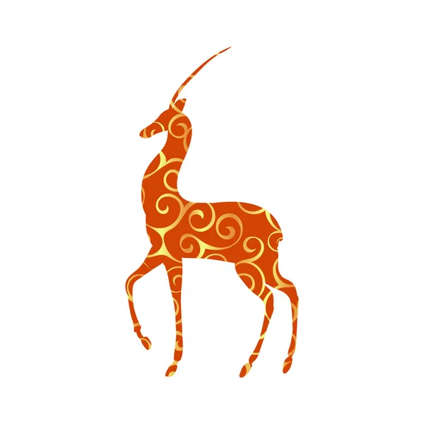 Antilopa savec barevný silueta zvířete — Stockový vektor