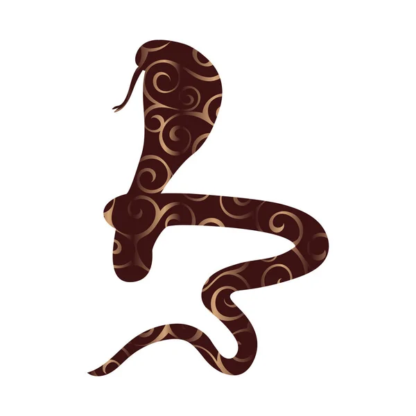 コブラ ヘビ爬虫類色シルエット動物 — ストックベクタ
