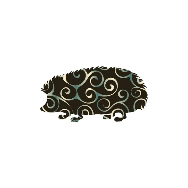 Hedgehog fauna color silueta animal — Archivo Imágenes Vectoriales