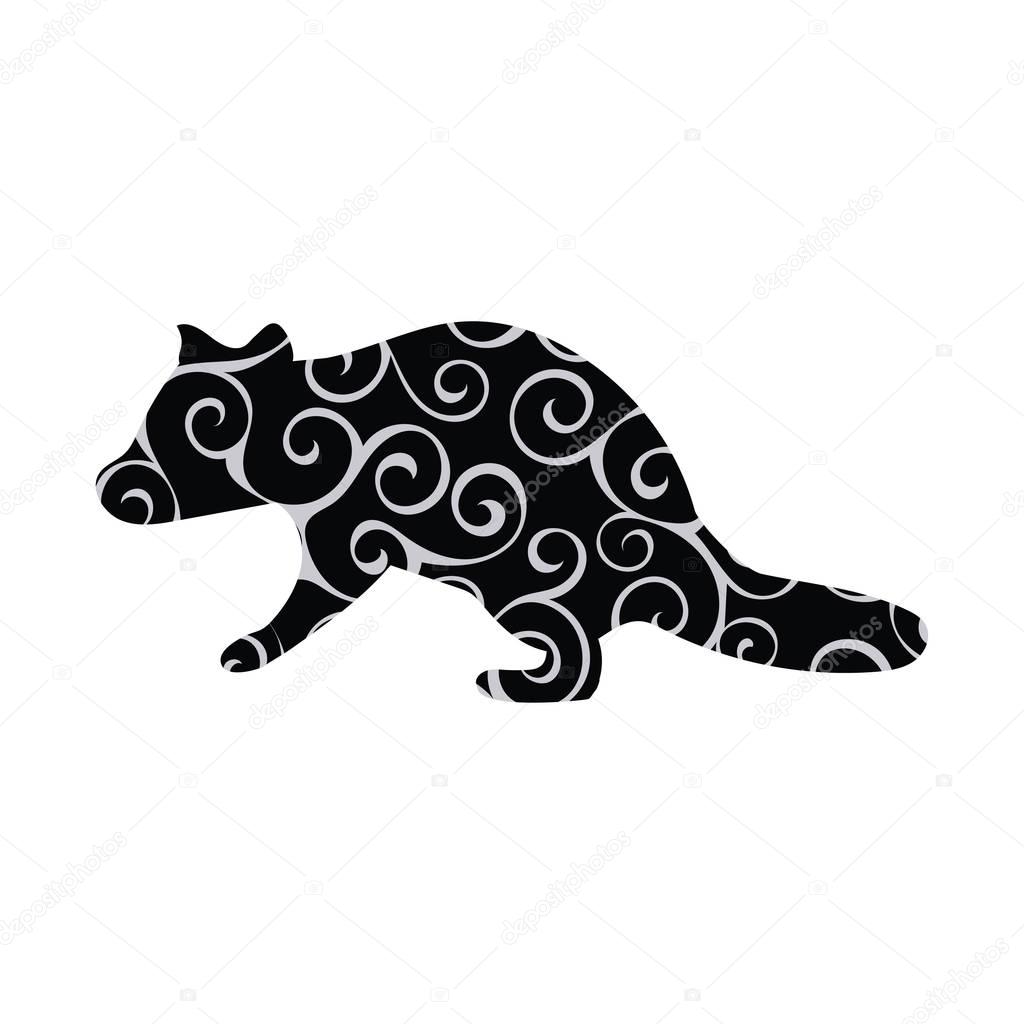 Download Raccoon wildlife color silhouette animal — Stock Vector ...