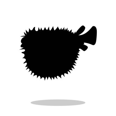 Seaurchin balık siluet su hayvan siyah