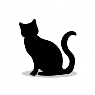 Kedi evde beslenen hayvan siyah siluet hayvan