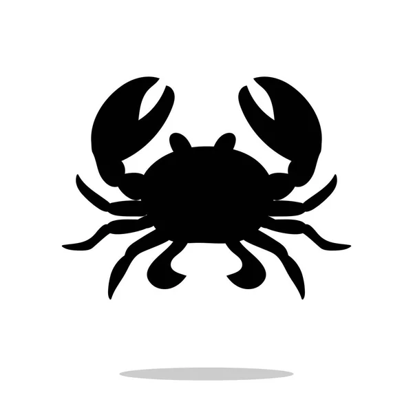 Krabbe schwarze Silhouette Wassertier — Stockvektor