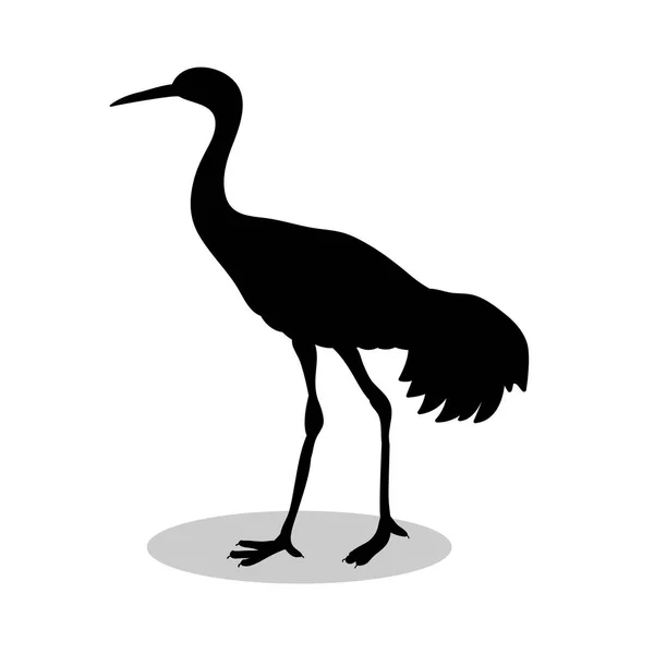 Shadoof oiseau noir silhouette animal — Image vectorielle