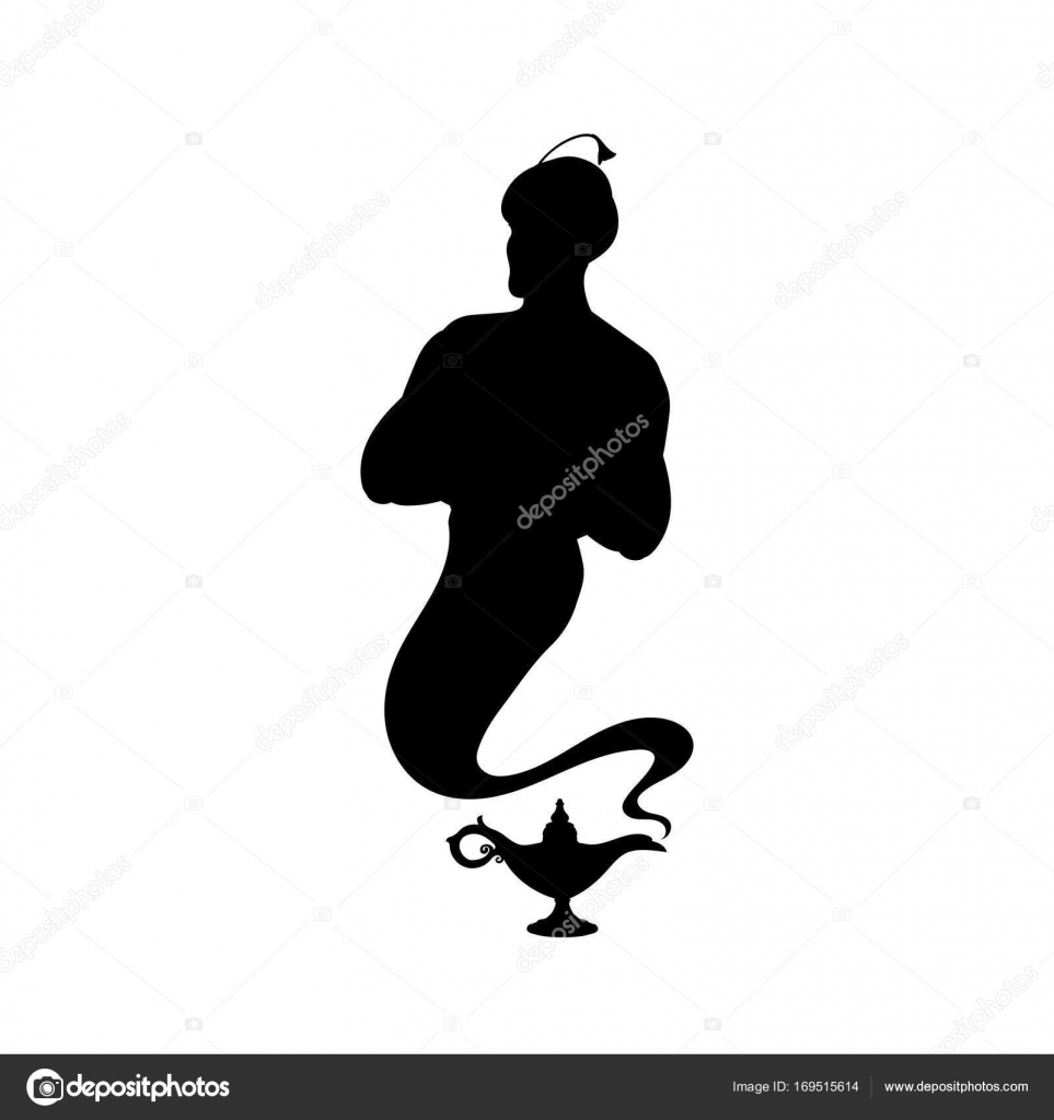 Genie Aladdin Tale Silhouette Lamp Vector Image By C Kozyrevaelena Vector Stock