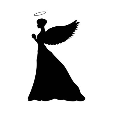 Angel silhouette christmas religious christian clipart