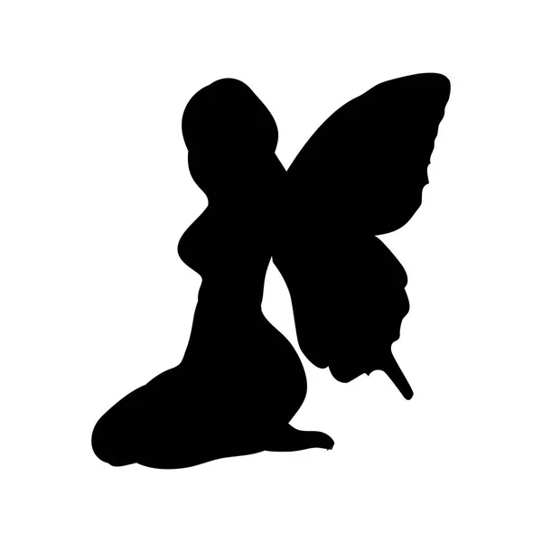 Fairy silhouette fairytale fantasy magical — Stock Vector
