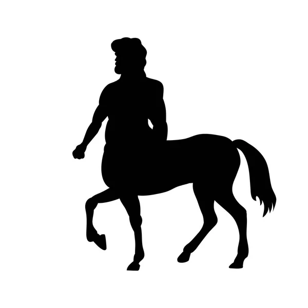 Centaur silhouette ancient mythology fantasy — Stock Vector