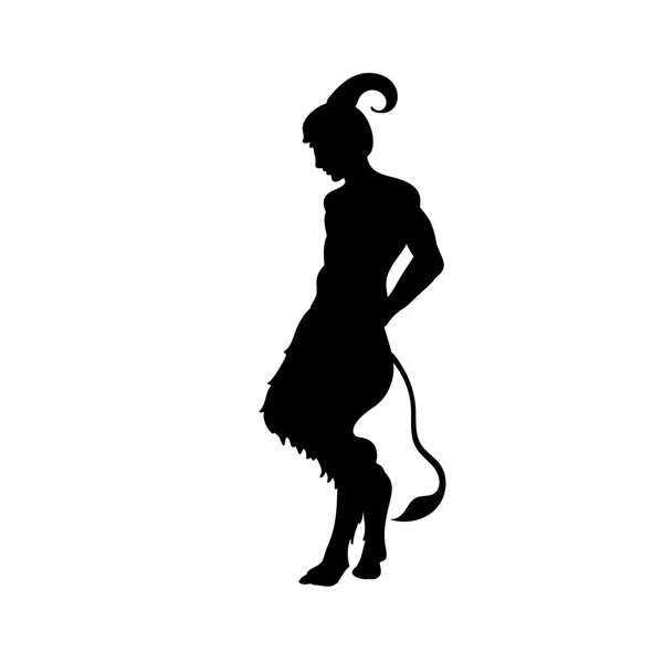 Satyr Faun silhouet oude mythologie fantasie — Stockvector