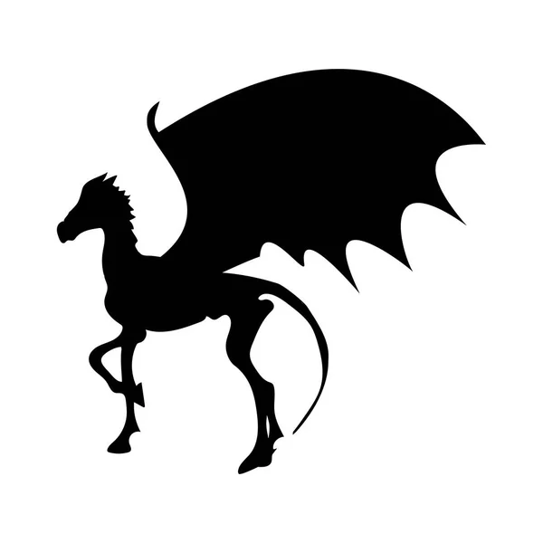 Thestral esqueleto cavalo silhueta mítico animal fantasia —  Vetores de Stock