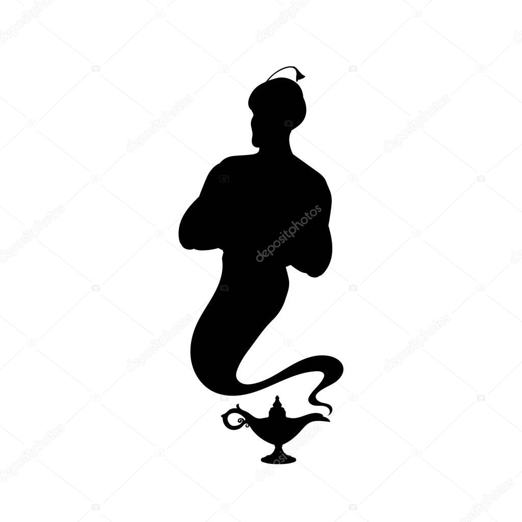 無料イラスト画像 最高のシルエット アラジン ランプ イラスト