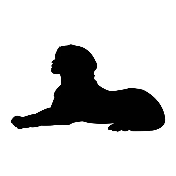 Sphinx oude nationale Egyptische silhouet — Stockvector