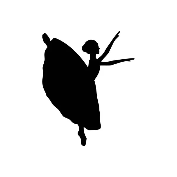 Lány balerina silhouette tánc balett — Stock Vector