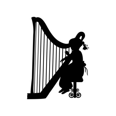 Siluet kız müzik oyun harp