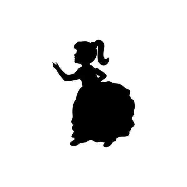 Κορίτσι Silhouette με παρουσίαση επάνω — Διανυσματικό Αρχείο