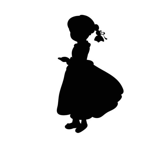 Silhouette fille tenant dans les mains — Image vectorielle