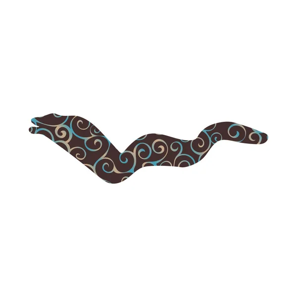 Moray spirale modello colore silhouette animale acquatico — Vettoriale Stock
