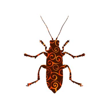 Beetle insect spiral pattern color silhouette animal. clipart