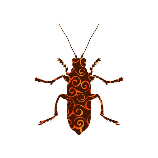 Escarabajo insecto espiral patrón color silueta animal . Vector De Stock