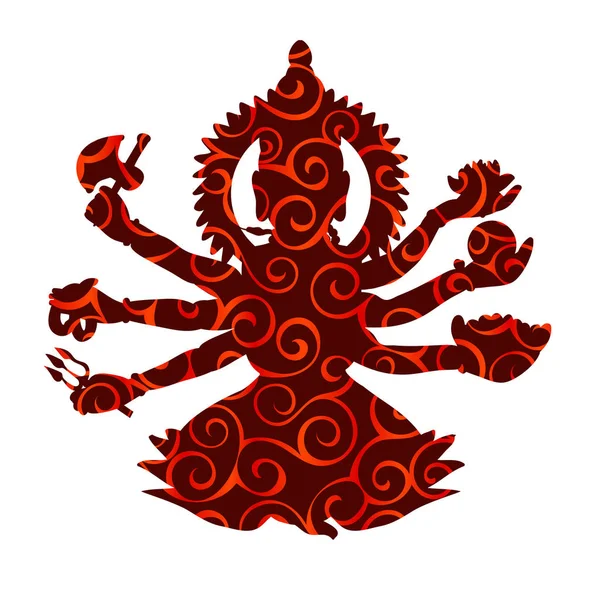 シヴァ パターン シルエット伝統的な宗教精神 — ストックベクタ