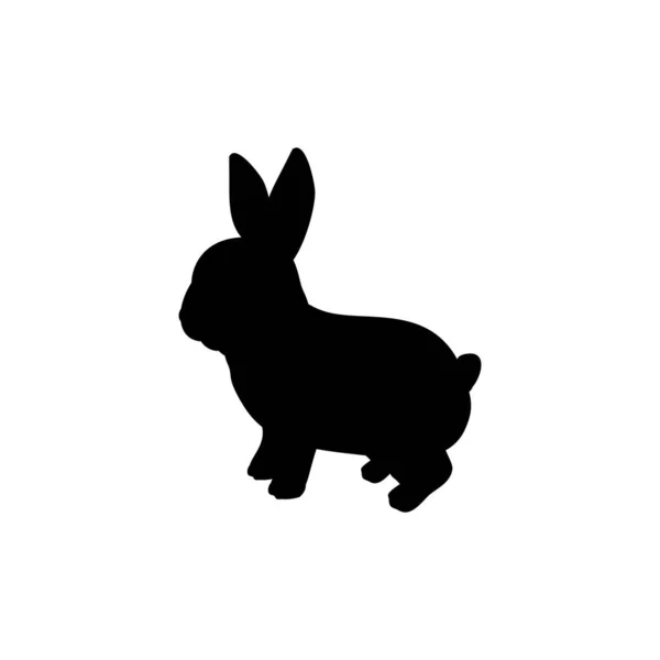 Silhouette of little rabbit. Cute young animal. — Stock Vector