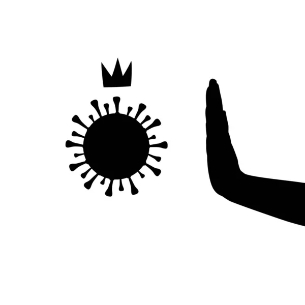 Silhouette mani fermare epidemia di caronovirus — Vettoriale Stock