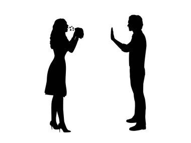 Hasta kadın ve erkeğin siluetleri hastalıksız.