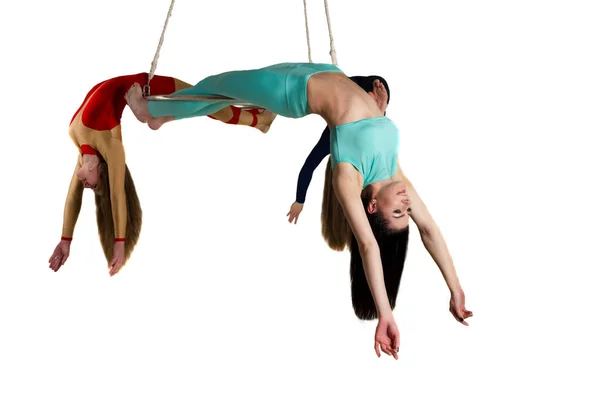 Trio da mulher no brilho aéreo — Fotografia de Stock