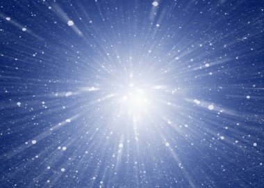 Ortada toplama yıldız ile mavi arka plan. Kozmik arka plan 