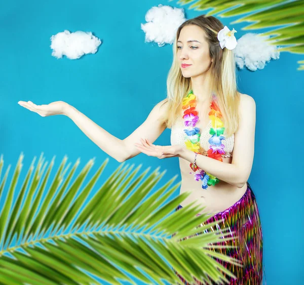 Hawaiian Žena Tanec Tradiční Hula Tanec Detailní — Stock fotografie