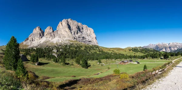 Panorama Langkofel Dolomity Itálie Jižní Tyrolsko — Stock fotografie