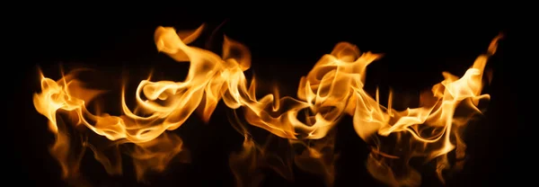 Fire Flames on black background — Stock Photo, Image