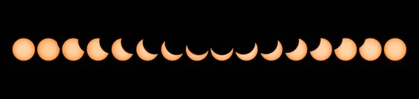 Фази часткового сонячного затемнення — стокове фото