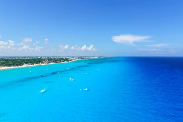 Cancun Messico, vista a volo d'uccello Le spiagge di Cancun con hotel e mare turchese dei Caraibi — Foto Stock