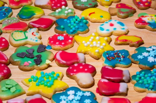 Kleurrijke Homemade Christmas cookies — Stockfoto