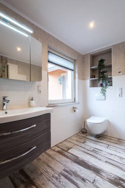 Modern banyo tuvalet ile vintage tarzı