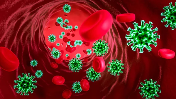 Vaso Sanguigno Globulo Rosso Coronavirus 2019 Ncov Concetto Virus Wuhan — Foto Stock
