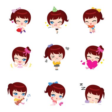 Mina Emoticon vektör simgeler