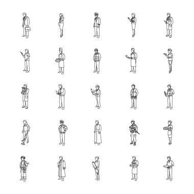 25 meslekler II renk vektör simgeler