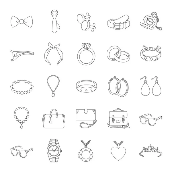 Accessories outlines vector icons — Stock Vector