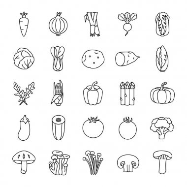 Sebze II özetliyor simgeler vektör